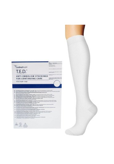 Media de Circulación de Uso Continuo Rodilla Color Blanca | T.E.D. 2