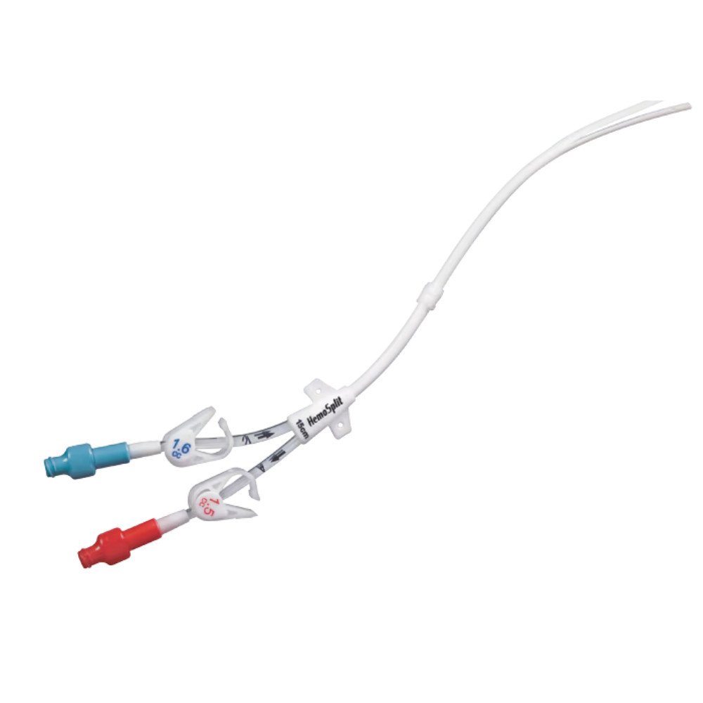 Catéter Hemodiálisis Hemosplit, Permanente, Recto, 14.5 Fr, 19 cm.