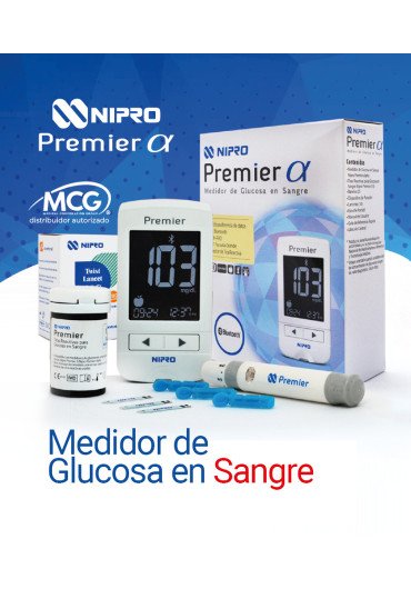 Glucómetro NIPRO Premier Alpha con 10 tiras y 10 lancetas 2
