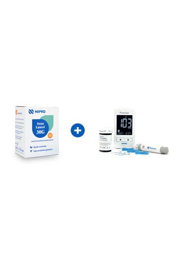 Kit de Inicio NIPRO Premier Alpha con glucómetro y 100 lancetas