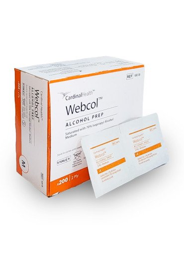 Toallitas con Alcohol Isopropílico Webcol™ | Caja 200 pzas