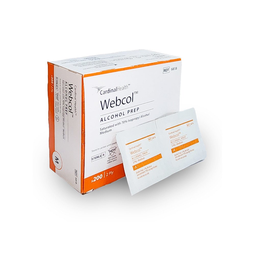 Toallitas con Alcohol Isopropílico Webcol™ | Caja 200 pzas