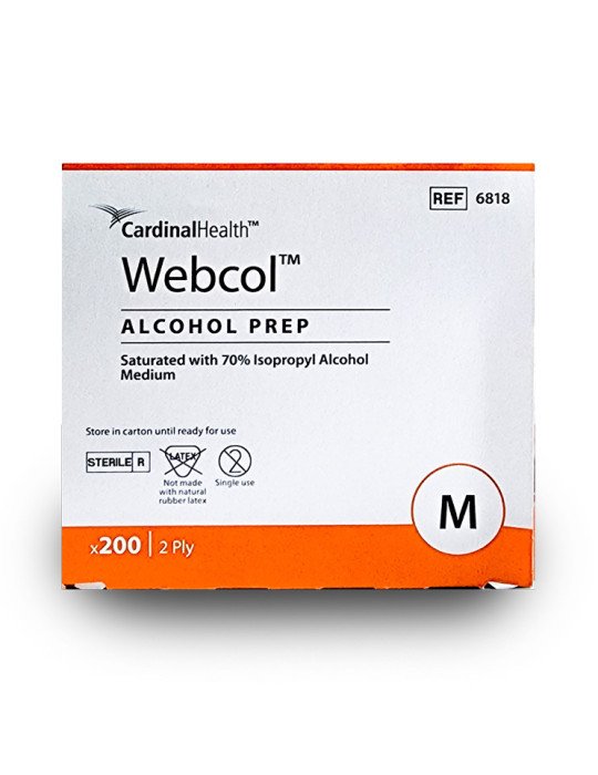 Toallitas con Alcohol Isopropílico Webcol™ | Caja 200 pzas