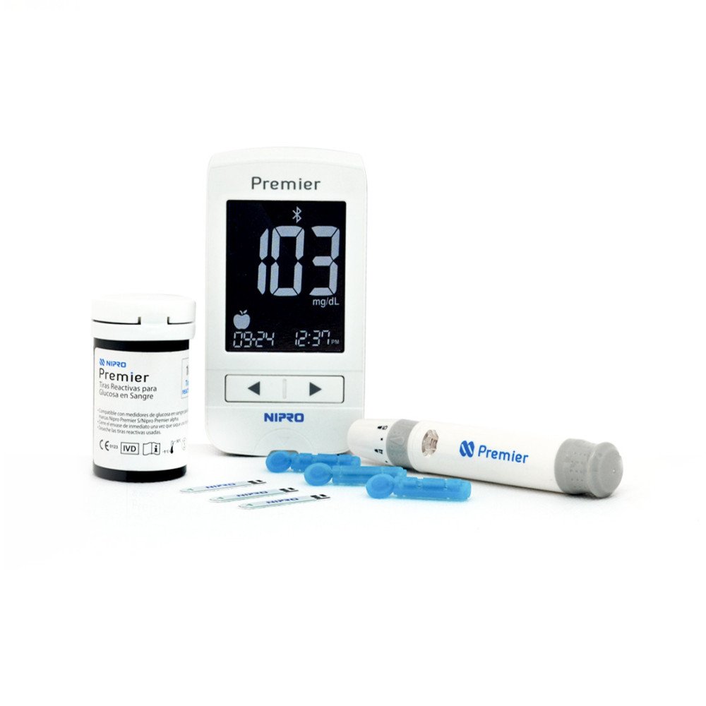 Kit Completo NIPRO Premier Alpha con 50 tiras y 100 lancetas