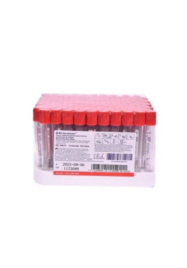 Tubo BD Vacutainer® Rojo 6ml - Caja 100 pzas.