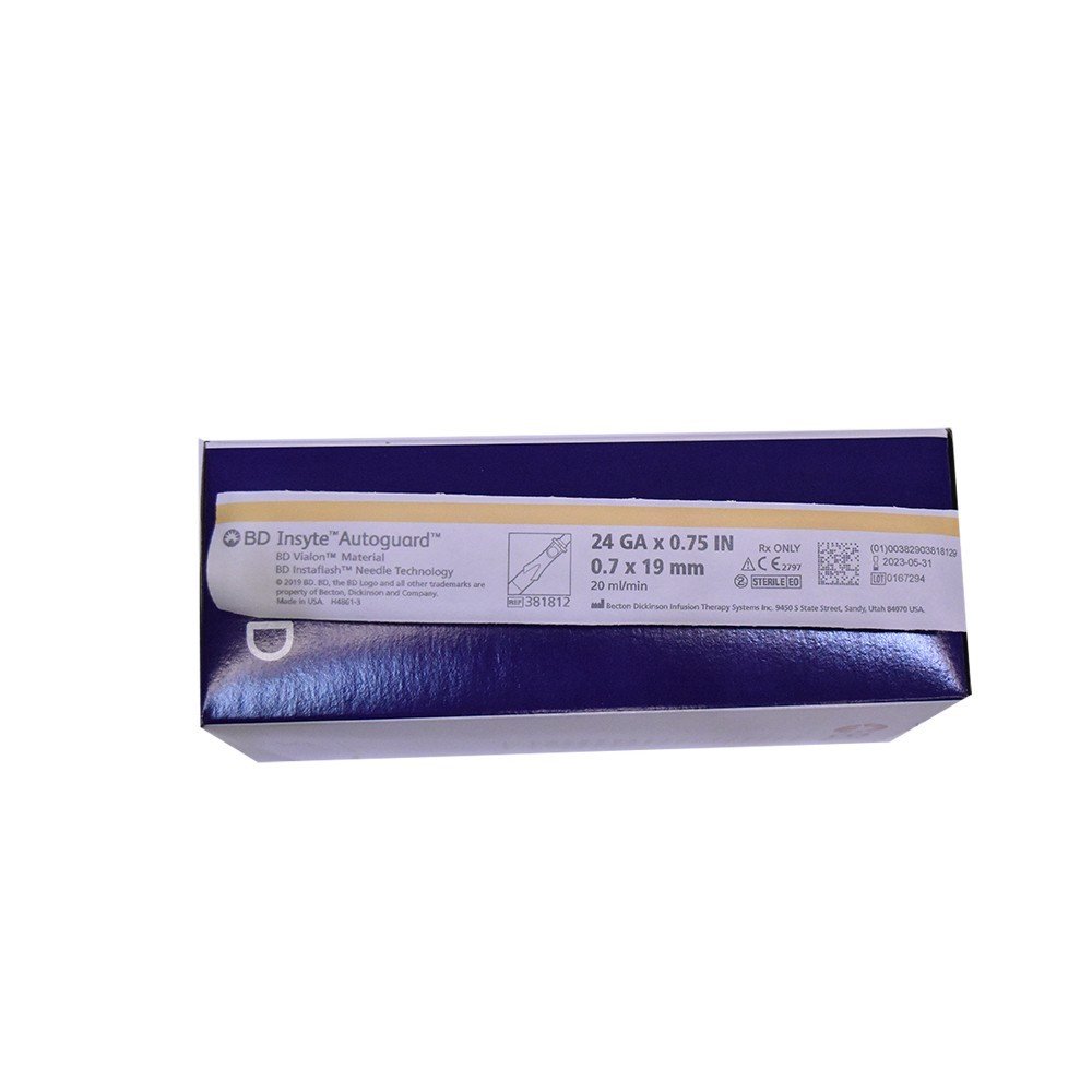 Catéter Insyte™ Autoguard™ 24g x 19mm - Caja 50 pzas.