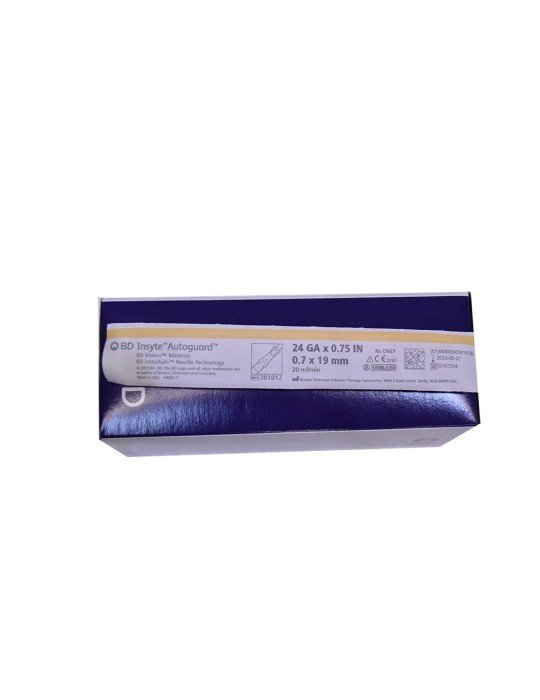 Catéter Insyte™ Autoguard™ 24g x 19mm - Caja 50 pzas.